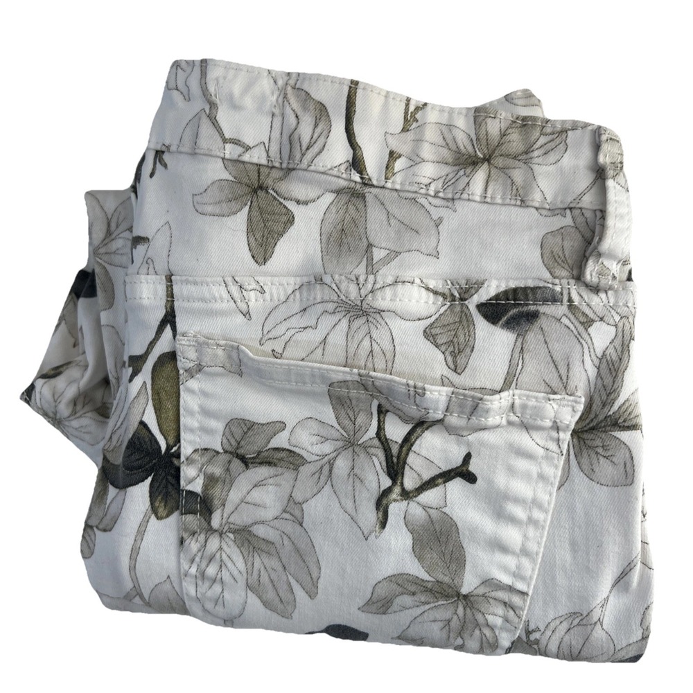 Buffalo David Bitton High Rise White Floral Havana Skinny Ankle Jeans 12/32